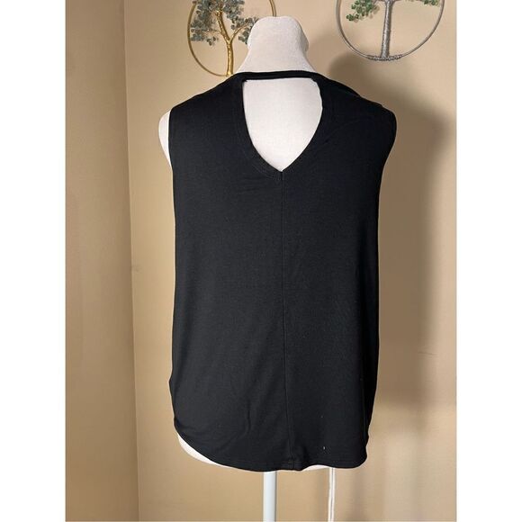 Old Navy Black Keyhole Back Tie Front Top Girls Large 10 - 12 - Picture 2 of 7